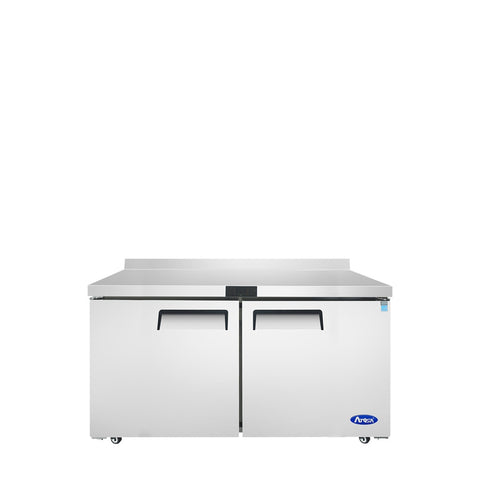 Atosa MGF8410GR 60" 2-Section Worktop Refrigerator with Backsplash