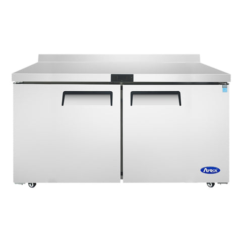 Atosa MGF8410GR 60" 2-Section Worktop Refrigerator with Backsplash