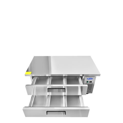 Atosa MGF8452GR 60" Refrigerated Chef Base with Extended Top, 2 Drawers, 8.4 cu. ft.