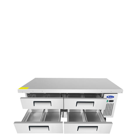 Atosa USA MGF8453GR 72" 4-Drawer Refrigerated Chef Base with Extended Top