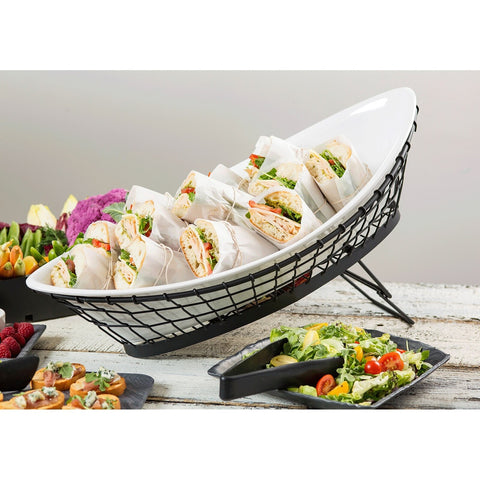 Tablecraft Products MGMT2412 Grand Master Collection 216 oz Oblong Melamine Basket Insert, White