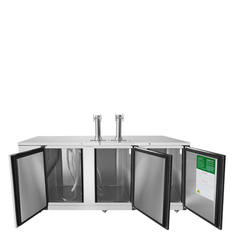 Atosa MKC90GR 90" Direct Draw Keg Cooler, 3-Door, 4 Barrel Capacity