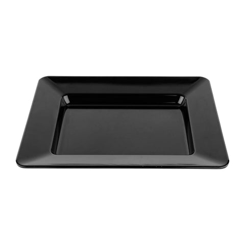 GET Enterprises ML-11-BK 12" x 10" Rectangular Milano Melamine Plate, Black