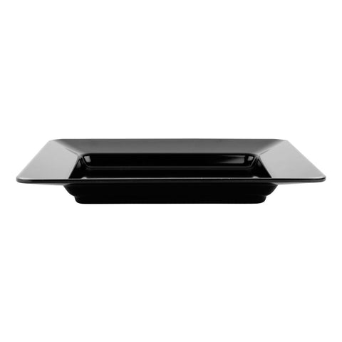 GET Enterprises ML-11-BK 12" x 10" Rectangular Milano Melamine Plate, Black