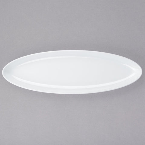 GET Enterprises ML-252-W White Siciliano 16" x 5" Oval Melamine Platter