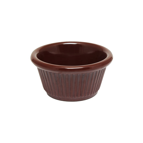 Thunder Group ML509C1 2 oz Chocolate Fluted Melamine Ramekin