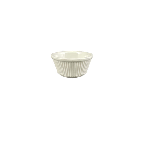 Thunder Group ML531B1 3 oz Bone Fluted Melamine Ramekin