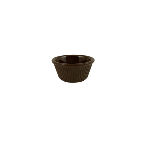 Thunder Group ML531C1 3 oz Fluted Melamine Ramekin, Chocolate