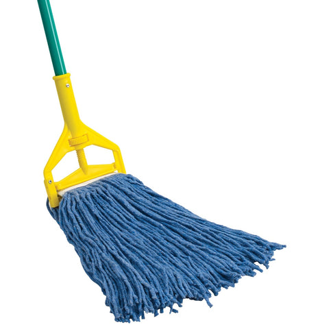 Winco MOP-24C Economy Cotton-Poly Blend Cut-End Wet Mop Head, Blue, 24 oz