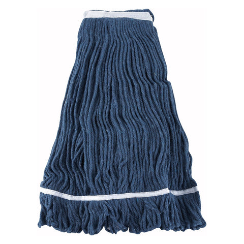 Winco MOP-32 Premium Cotton-Poly Blend Looped End Wet Mop Head, Blue, 32 oz