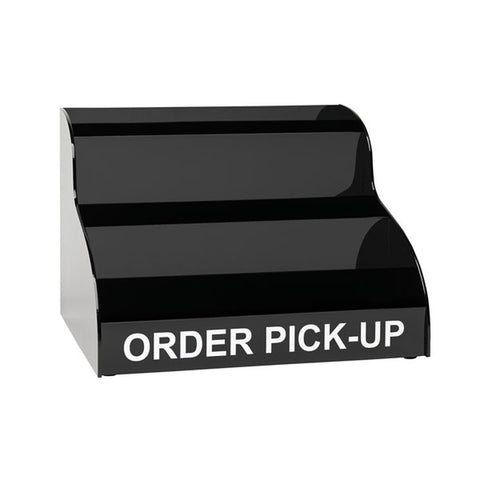 Dispense-Rite MOPU-3B Countertop Mobile Order Pick-Up Unit, 3-Tier Black Acrylic