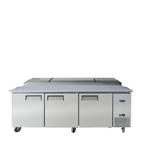 Atosa MPF8203GR 93" 3-Door Refrigerated Pizza Prep Table