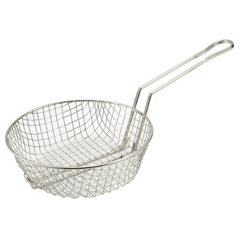 Winco MSB-08 8" Nickel Plated Steel Culinary Basket, Coarse Mesh