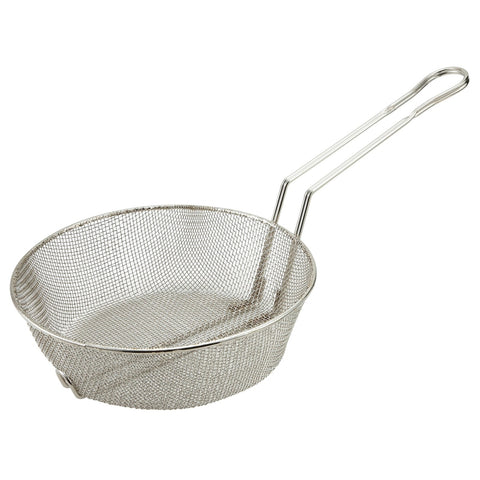 Winco MSB-12F 12" Fine Mesh Nickel Plated Steel Culinary Basket