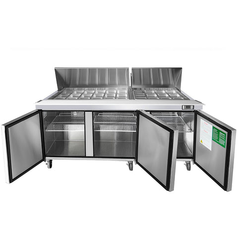 Atosa MSF8308GR 72" Refrigerated Mega Top Sandwich/Salad Prep Table, 3-Section