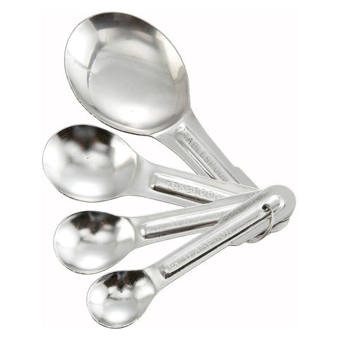 Winco MSP-4P 4-Piece Economy Stainless Steel Measuring Spoon Set