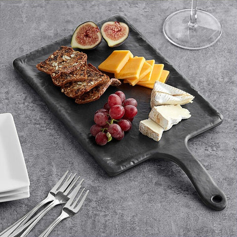 TableCraft MSP3618 Frostone Rectangular Faux Slate Melamine Serving Paddle, 9 3/4" x 7"