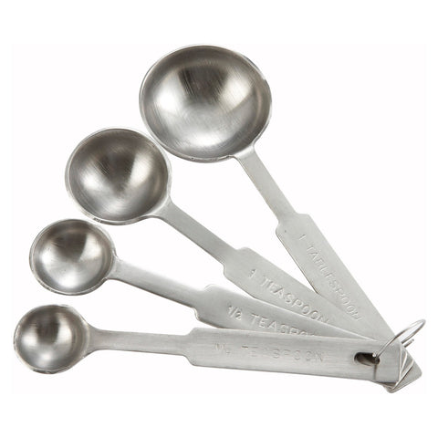 Winco MSPD-4X Deluxe 4-Piece Stainless Steel Measuring Spoon Set