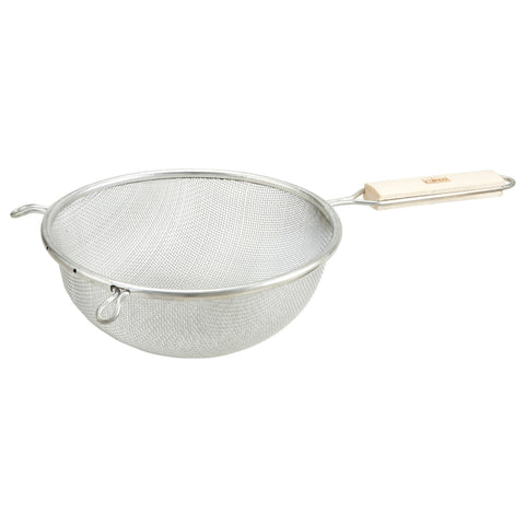 Winco MST-8S 8" Single Medium Mesh Strainer with Wood Handle