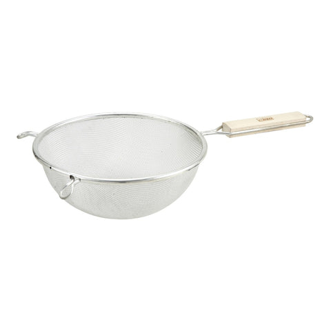 Winco MSTF-8S 8-Inch Single Fine Mesh Strainer with Wood Handle