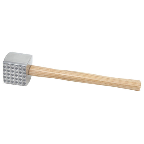 Winco MT-4 2-Sided Aluminum Meat Tenderizer with Wooden Handle