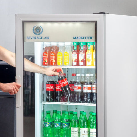Beverage-Air MT10-1W 25" Marketeer Series White Glass Door Merchandiser Refrigerator with LED Lighting