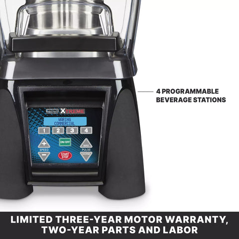 Waring MX1500XTS Xtreme Programmable Commercial Blender with 64 oz Stainless Steel Container and Sound Enclosure