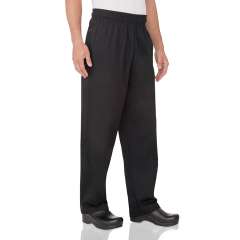 Chef Works NBBP000L Essential Baggy Chef Pants - Black, Large