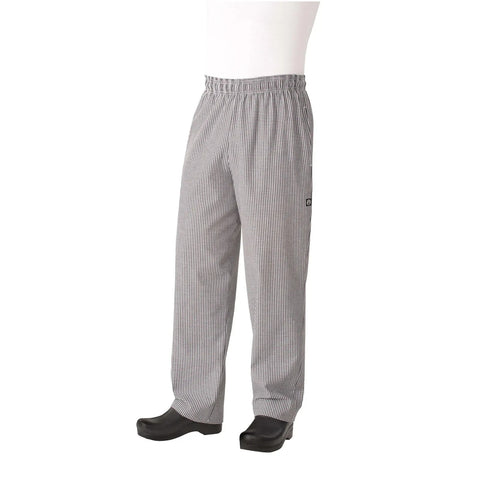 Chef Works NBCP000M Essential Baggy Chef Pants, Small Check, Medium