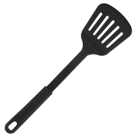 Winco NC-WS Slotted Nylon Spatula, Wide Blade, Black, 12-3/4"