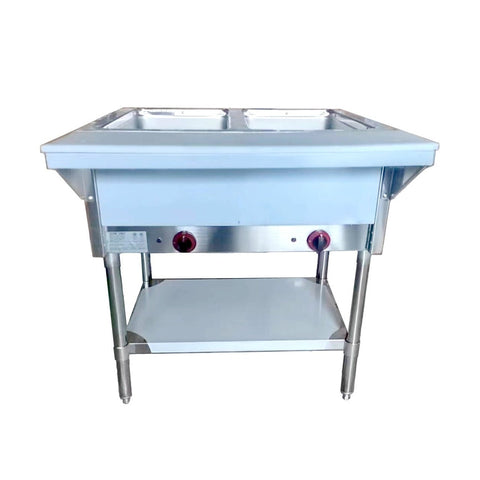 Enhanced Stainless Steel NH-2-LP-SS Enhanced 2-Well LP Gas Hot Food Steam Table