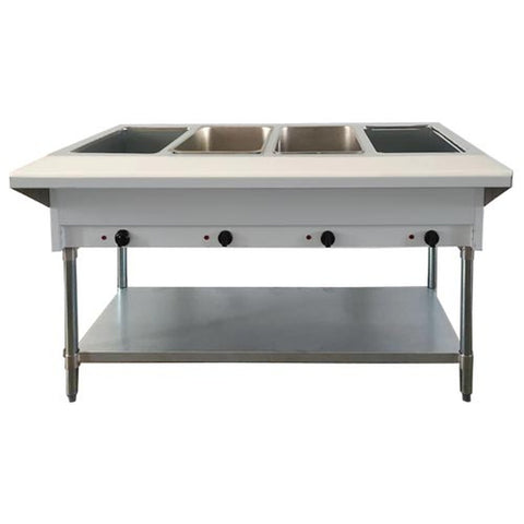 Enhanced Stainless Steel NH-4-240-SS 4-Well Electric Steam Table 208V/240V 4000W
