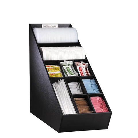 Dispense-Rite NLO-1B Narrow Countertop Lid, Straw, and Condiment Organizer