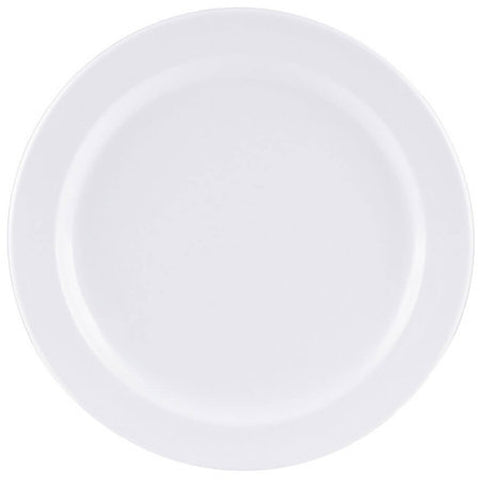 Thunder Group NS105W NuStone White Narrow Rim Melamine Plate 5-1/2"