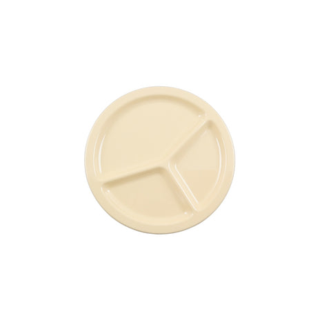 Thunder Group NS702T 10" 3-Compartment Melamine Plate, Tan