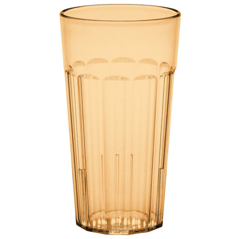 Cambro NT16153 Newport 16.4 oz. Amber SAN Plastic Fluted Tumbler