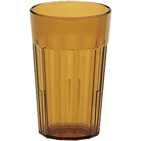 Cambro NT20153 Newport 22 oz Amber Fluted SAN Plastic Tumbler