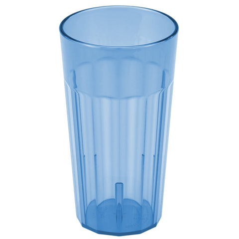 Cambro NT20401 22 oz Slate Blue Newport Fluted SAN Plastic Tumbler