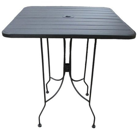 Oak Street Manufacturing OB3030-STD 30" x 30" Boardwalk Outdoor Square Steel Table, Black
