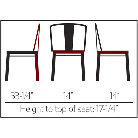 Oak Street Manufacturing OD-CM-0001-BLK Smokestack Stacking Outdoor Dining Chair