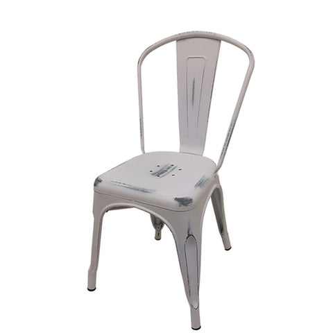 Oak Street Manufacturing OD-CM-0001-WHT Smokestack Stacking Dining Chair, Distressed White