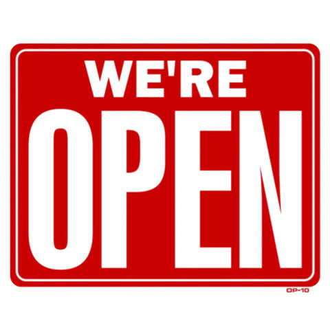 T&J Signs OP-10 We're Open Sign, 12" x 15"