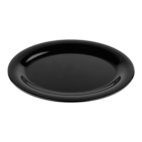 G.E.T. Enterprises OP-120-BK 12" x 9" Black Elegance Oval Melamine Platter