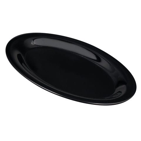 G.E.T. Enterprises OP-120-BK Black Elegance 12" x 9" Oval Melamine Platter