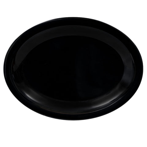 G.E.T. Enterprises OP-120-BK Black Elegance 12" x 9" Oval Melamine Platter