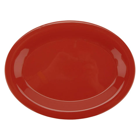 G.E.T. Enterprises OP-120-FG Diamond Mardi Gras 12" x 9" Rainforest Green Oval Melamine Platter