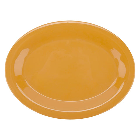 G.E.T. Enterprises OP-120-TY Diamond Mardi Gras 12" x 9" Oval Melamine Platter, Tropical Yellow