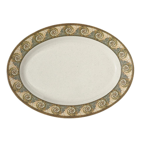 G.E.T. Enterprises OP-618-MO Mosaic 18" x 13.5" Oval Melamine Platter