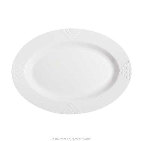 G.E.T. Enterprises OP-618-W Milano White Oval Melamine Platter 18" x 13-1/2"