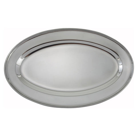 Winco OPL-16 16" Oval Stainless Steel Platter